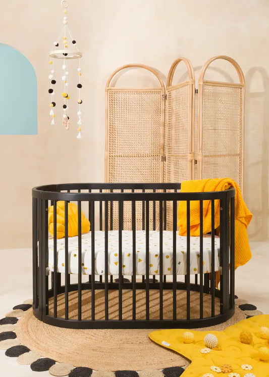Oval Baby Crib - BLACK