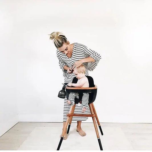 Ovo City High Chair With Pu Leather Belts and Seat Pad