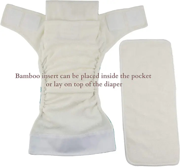 100 Kawaii 5-layer Bamboo Cloth Diaper Inserts 8-36lbs