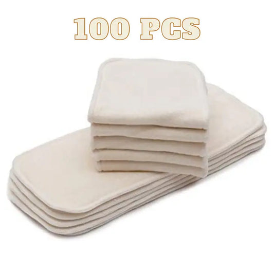 100 Kawaii 5-layer Bamboo Cloth Diaper Inserts 8-36lbs