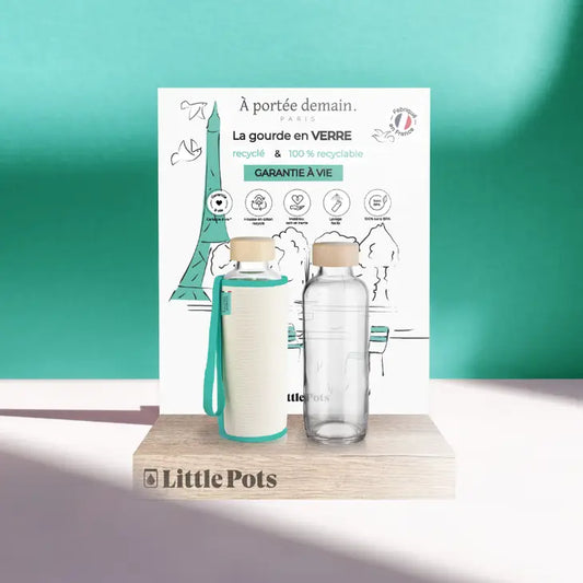 12 glass bottles guaranteed for life + FREE display