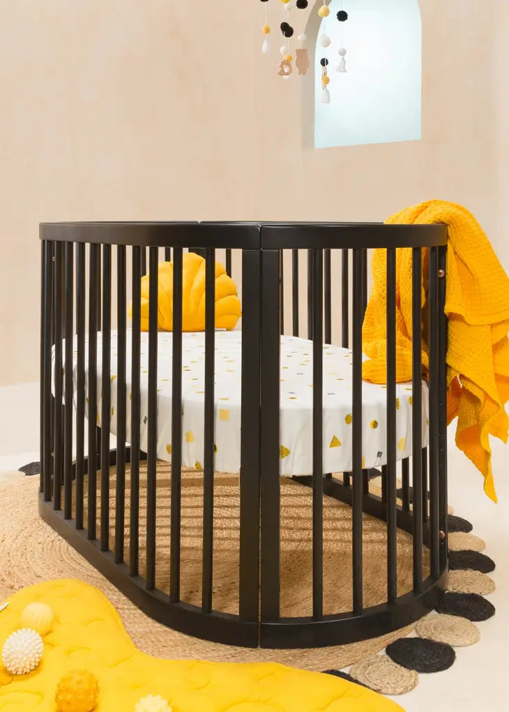 Oval Baby Crib - BLACK