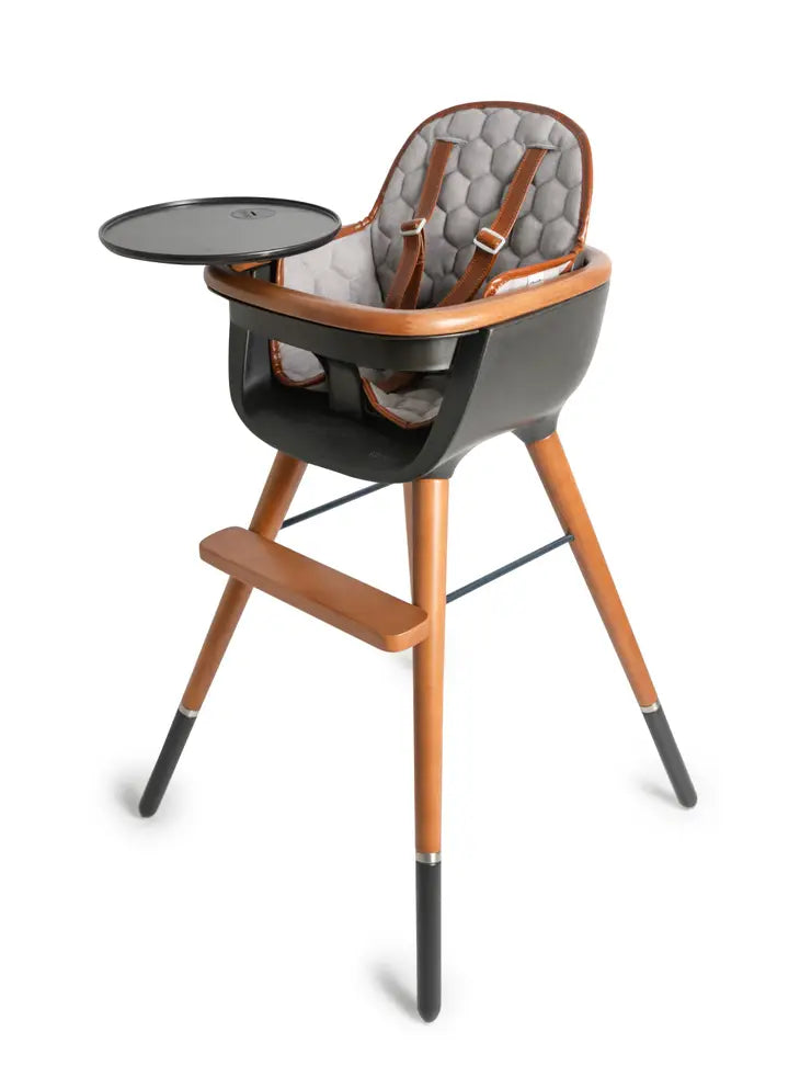 Ovo City High Chair With Pu Leather Belts and Seat Pad