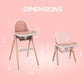 Children of Design 6 in 1 Deluxe High Chair - Pink w/cushion