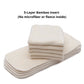 100 Kawaii 5-layer Bamboo Cloth Diaper Inserts 8-36lbs