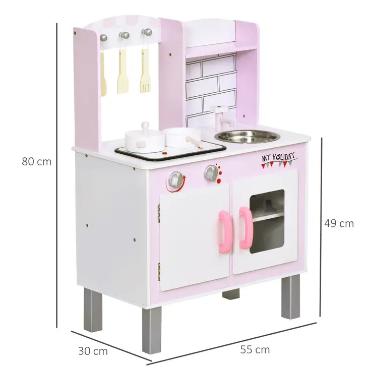 Nancy's Chequbul Children's Kitchen with Accessories - Pink - Gef