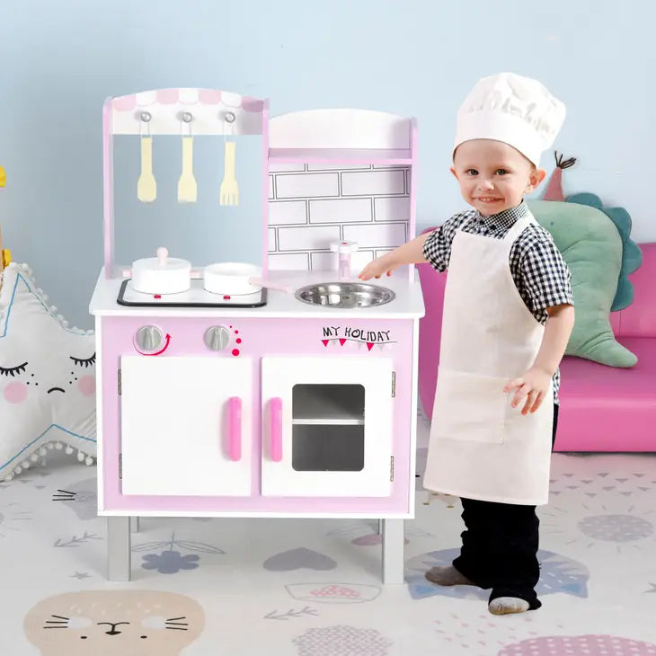 Nancy's Chequbul Children's Kitchen with Accessories - Pink - Gef