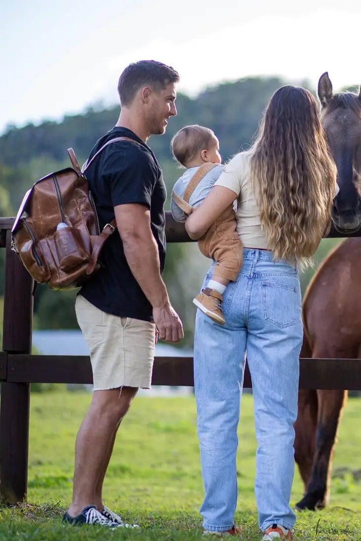 Oscar Leather Baby Backpack