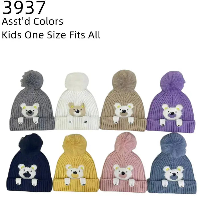 Kid's Hats - PomPom Winter Knit Hat