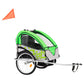 2-in-1 Kids' Bicycle Trailer & Stroller Green and Grey