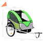 2-in-1 Kids' Bicycle Trailer & Stroller Green and Grey